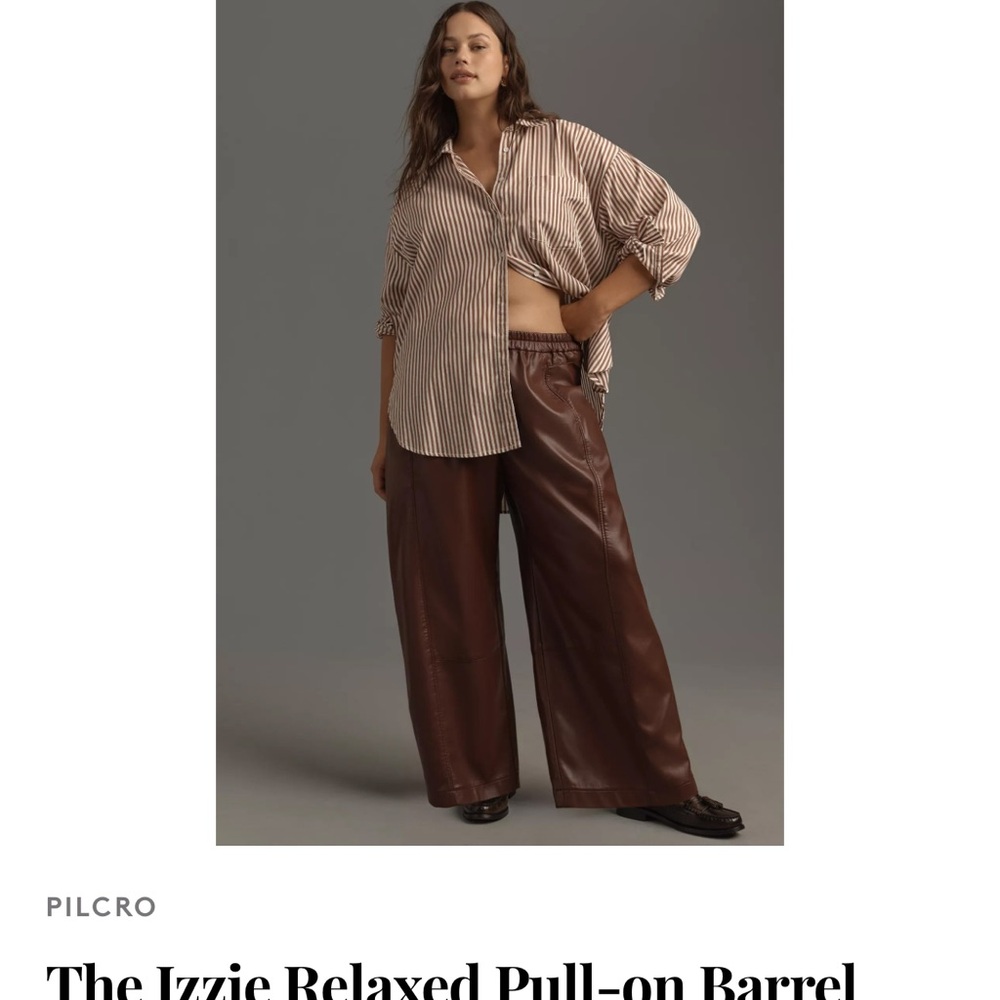 Pull on barrel pants - faux leather edition